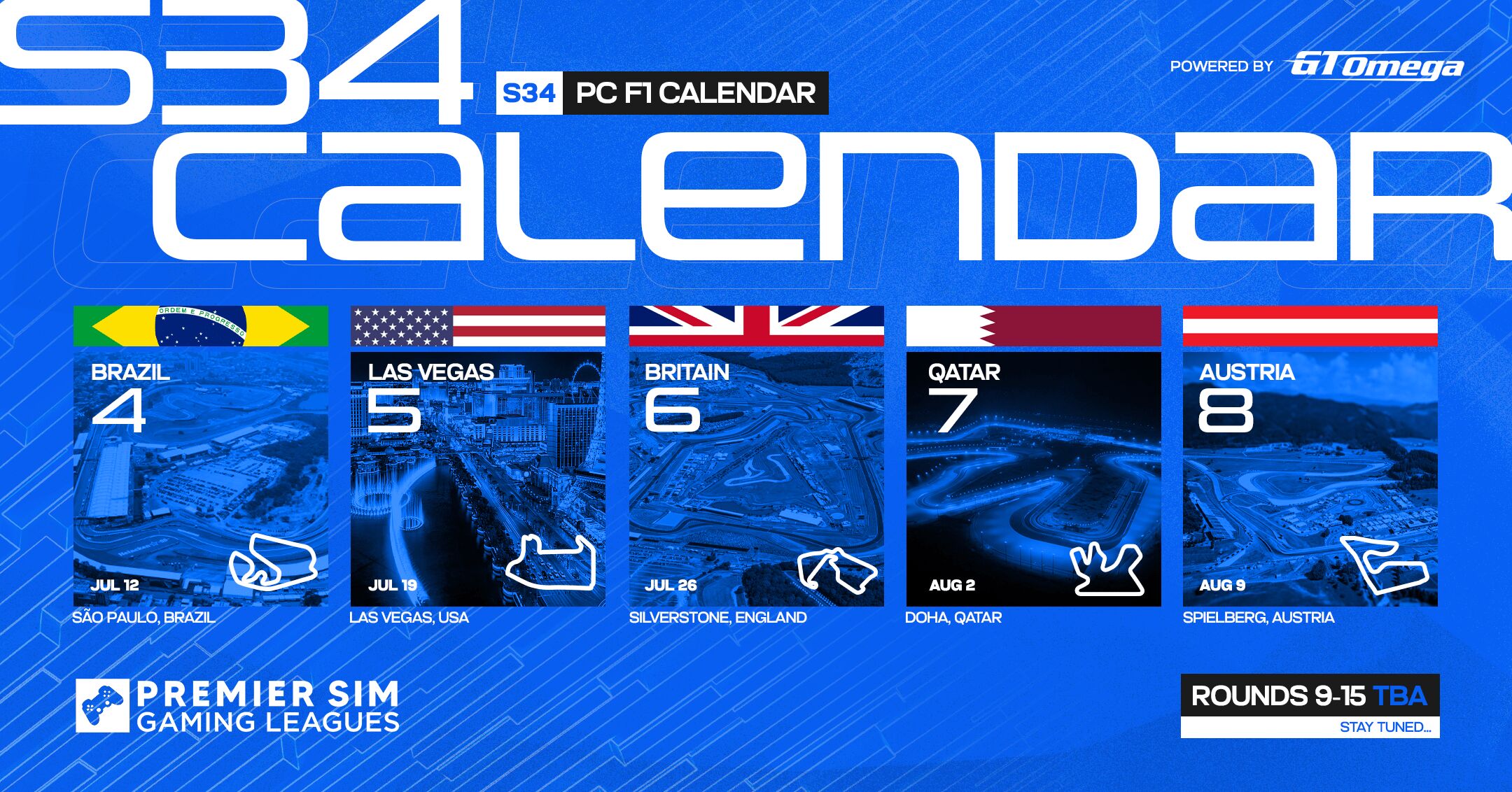 F1 2023 Season 34 Calendar PremierSimGL
