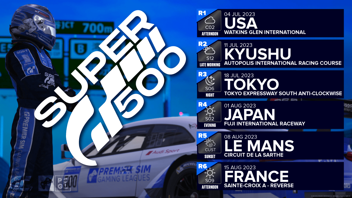 Gran Turismo 7 Season 6 SUPER GT500 Calendar PremierSimGL